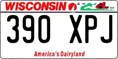 WI license plate 390XPJ