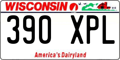 WI license plate 390XPL