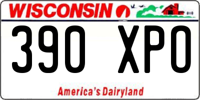 WI license plate 390XPO