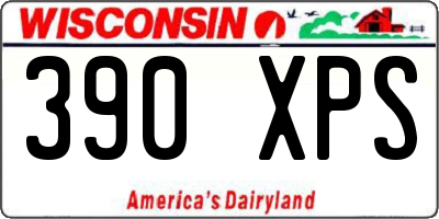 WI license plate 390XPS