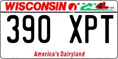 WI license plate 390XPT