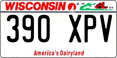 WI license plate 390XPV