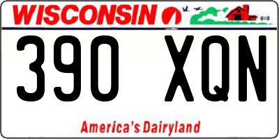 WI license plate 390XQN