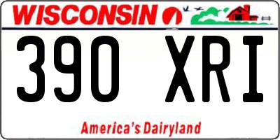 WI license plate 390XRI