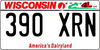 WI license plate 390XRN