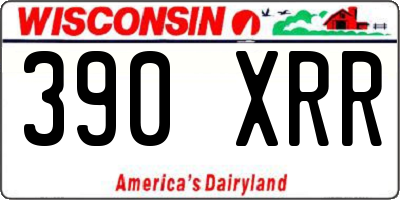 WI license plate 390XRR