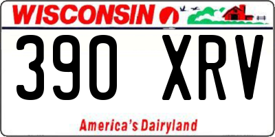 WI license plate 390XRV
