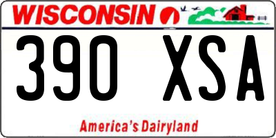 WI license plate 390XSA
