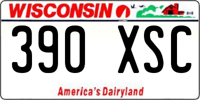 WI license plate 390XSC