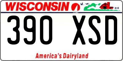 WI license plate 390XSD