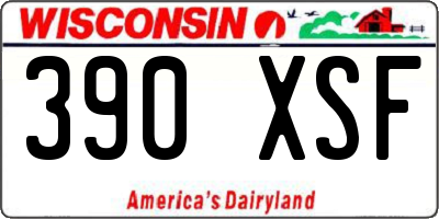 WI license plate 390XSF