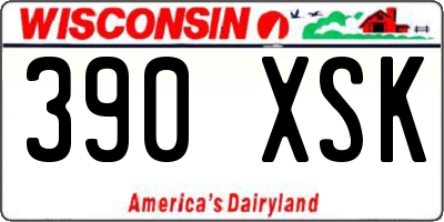 WI license plate 390XSK