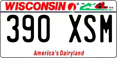 WI license plate 390XSM