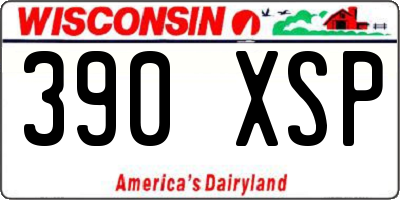 WI license plate 390XSP