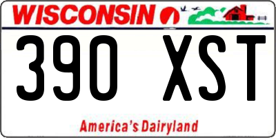 WI license plate 390XST
