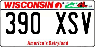 WI license plate 390XSV