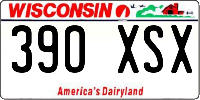 WI license plate 390XSX