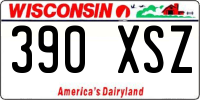 WI license plate 390XSZ