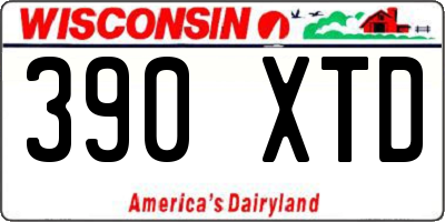WI license plate 390XTD