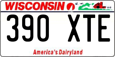 WI license plate 390XTE