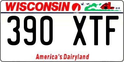 WI license plate 390XTF