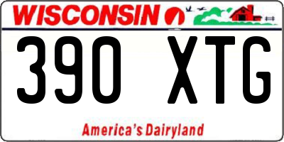 WI license plate 390XTG
