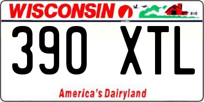 WI license plate 390XTL