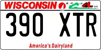 WI license plate 390XTR