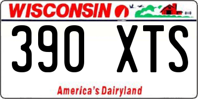 WI license plate 390XTS