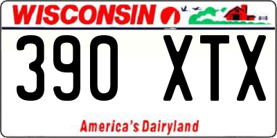 WI license plate 390XTX