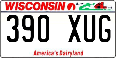 WI license plate 390XUG