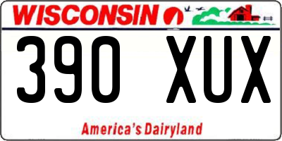 WI license plate 390XUX