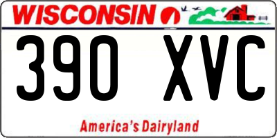 WI license plate 390XVC