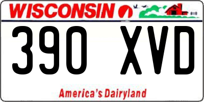 WI license plate 390XVD
