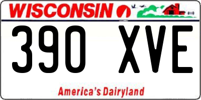 WI license plate 390XVE