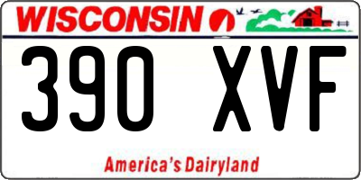 WI license plate 390XVF