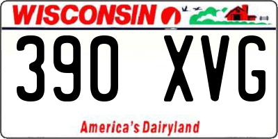 WI license plate 390XVG