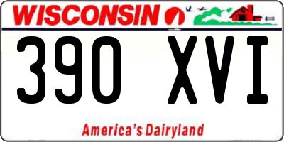 WI license plate 390XVI