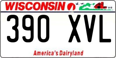 WI license plate 390XVL