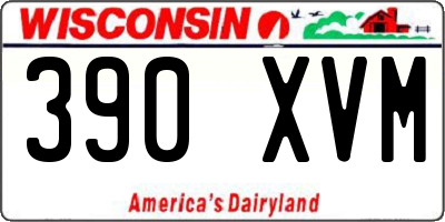 WI license plate 390XVM