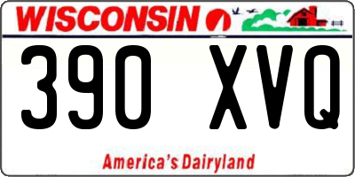WI license plate 390XVQ