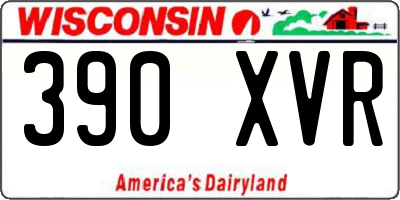 WI license plate 390XVR