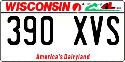 WI license plate 390XVS