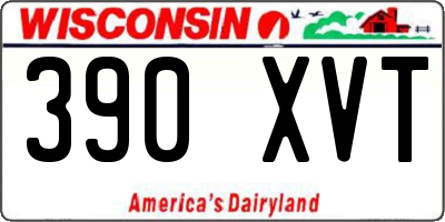 WI license plate 390XVT