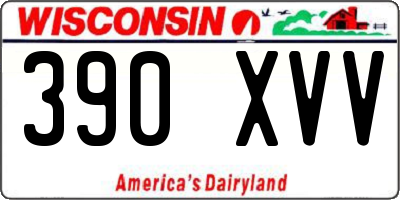 WI license plate 390XVV