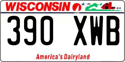 WI license plate 390XWB