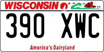 WI license plate 390XWC