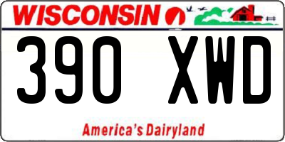 WI license plate 390XWD