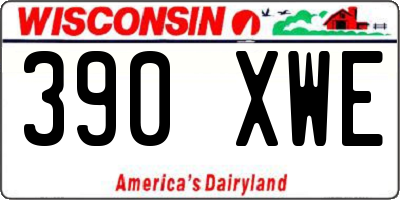 WI license plate 390XWE
