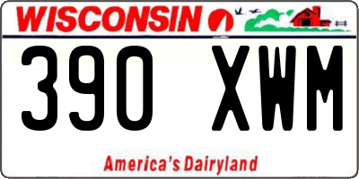 WI license plate 390XWM